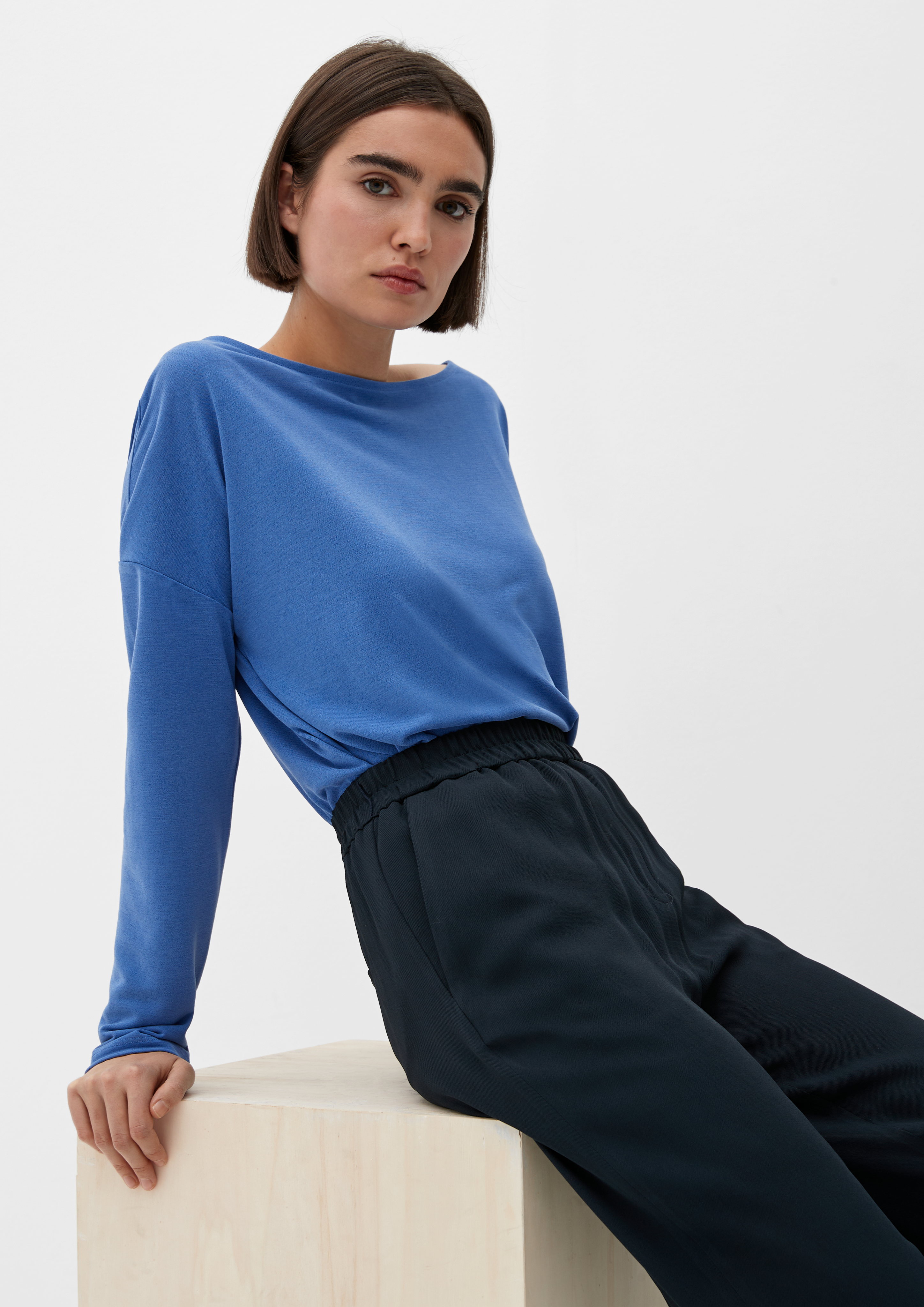 Mixed fabric top