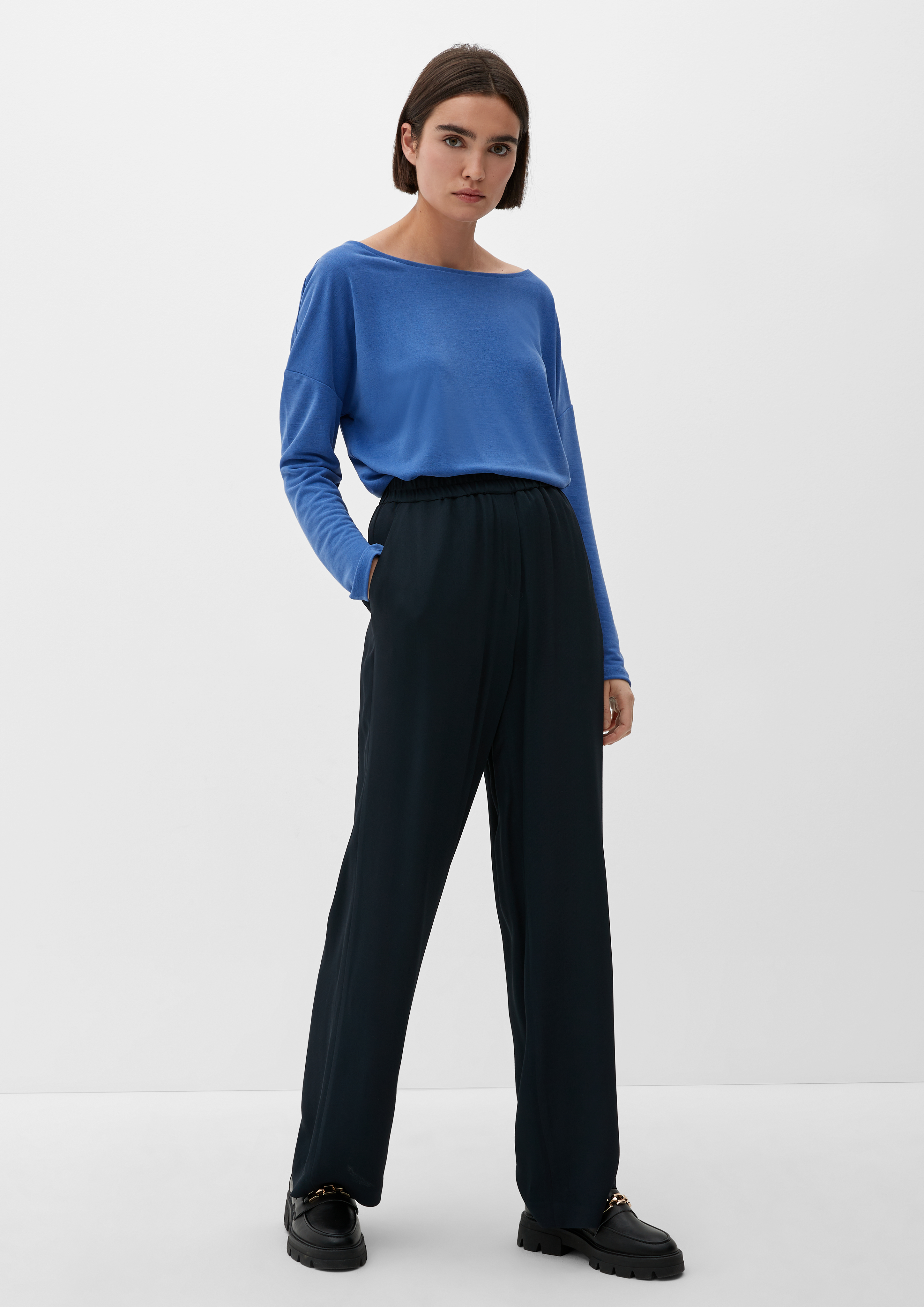Mixed fabric top