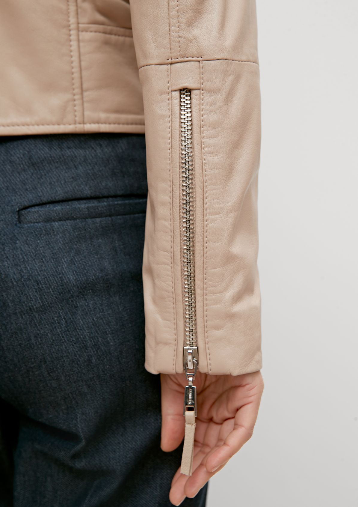 Leather jacket with zip details from comma