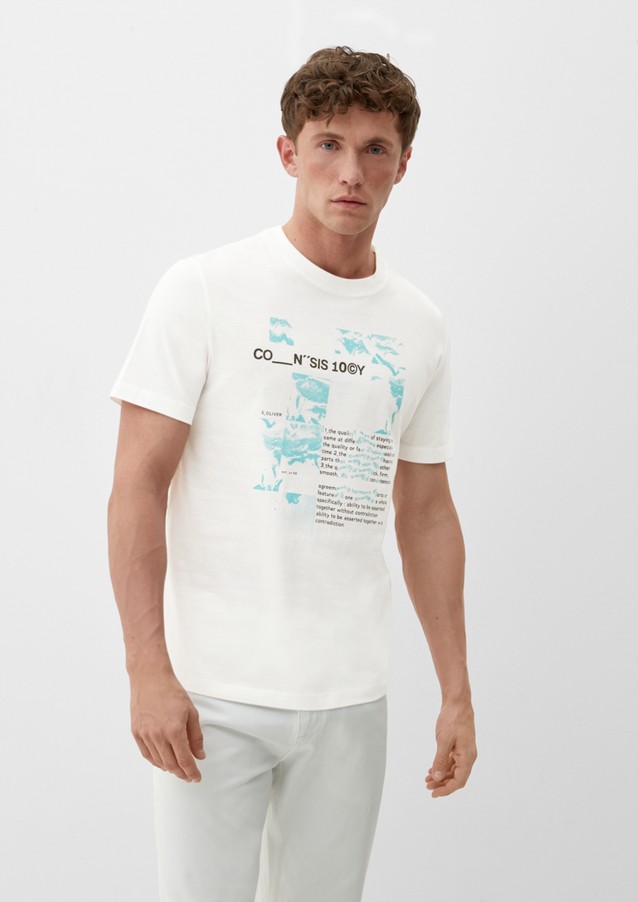 Sociologie zout Doelwit Heren T-shirt met print op de voorkant - wit | www.soliver-online.be