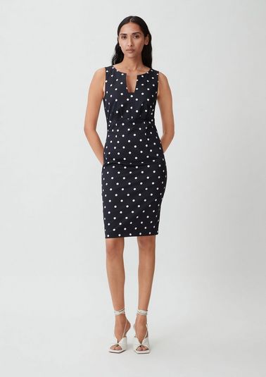 Polka dot stretch cotton dress from comma