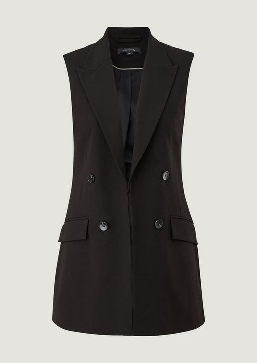 Waistcoat with a crêpe texture from comma