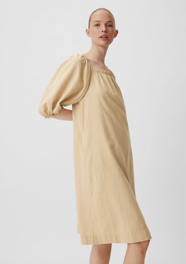 Midi-Kleid aus Leinenmix 