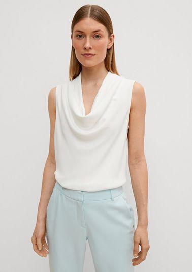 Blouse top with a cowl neckline from comma