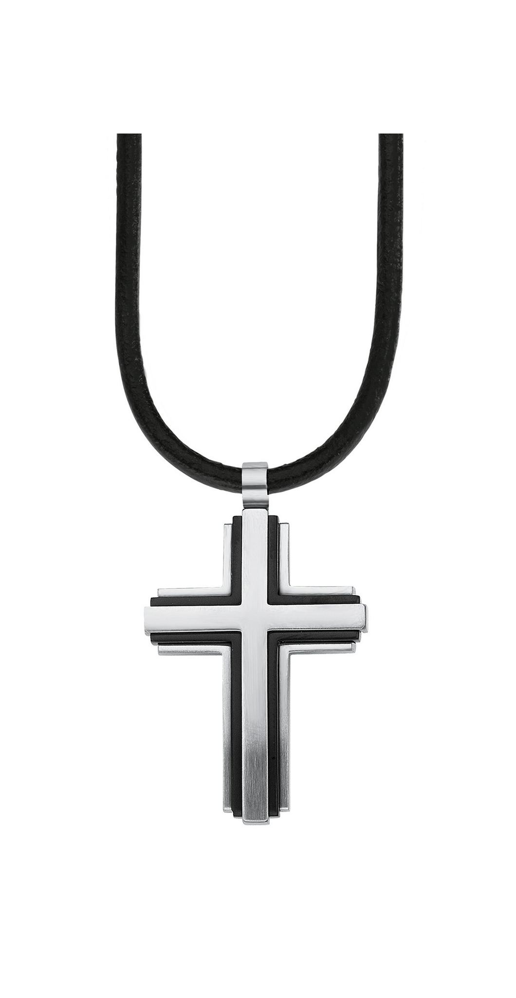 Anhänger Kreuz Edelstahl Halskette Lederkette Kugelkette Damen Herren