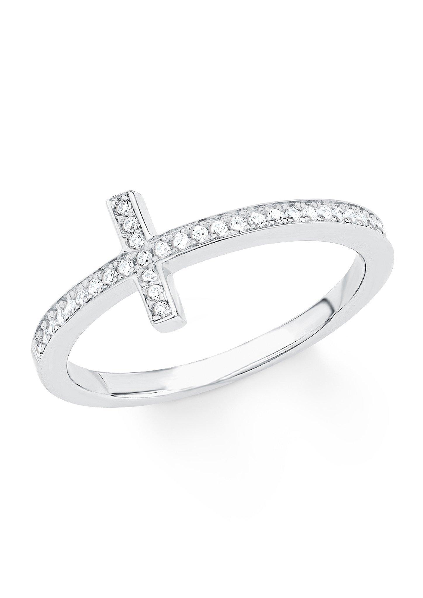 Dames Zilveren ring kruis met zirkonia - zilver www.soliver-online.be