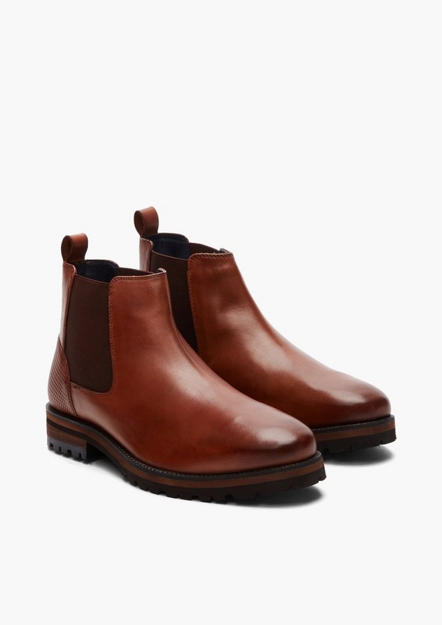 Herren Boots & Stiefel | Chelsea Boots aus Leder - AX76411