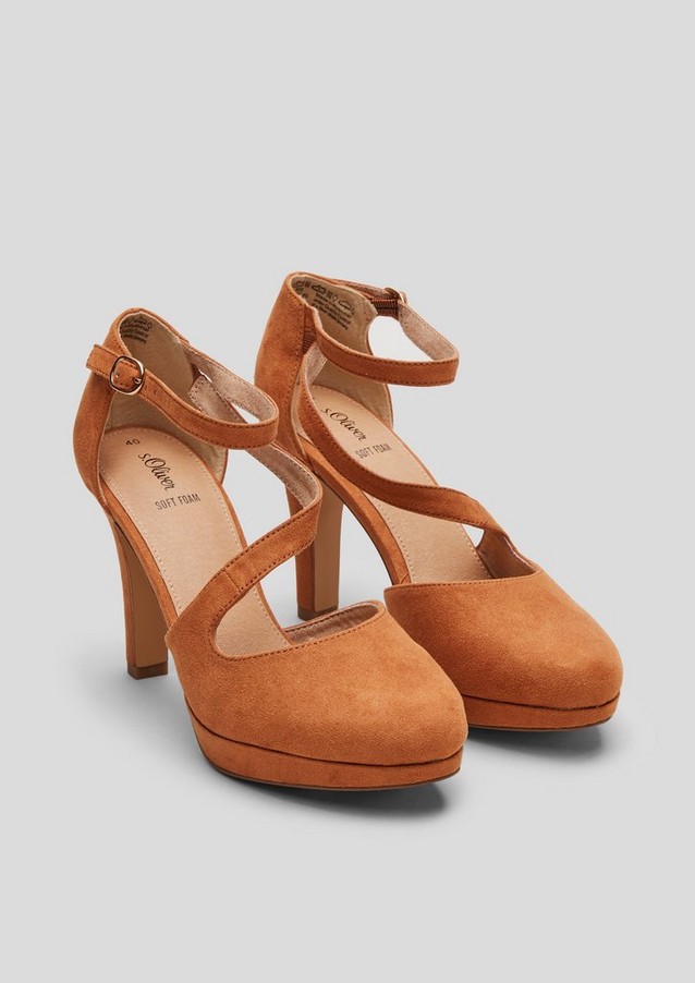 Schuhe Sandaletten Riemchen-Sandaletten Menbur Riemchen-Sandaletten orange Casual-Look 