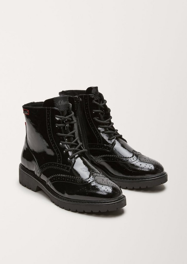 Damen Stiefeletten | Brouge-Boots in Leder-Optik - OO59931