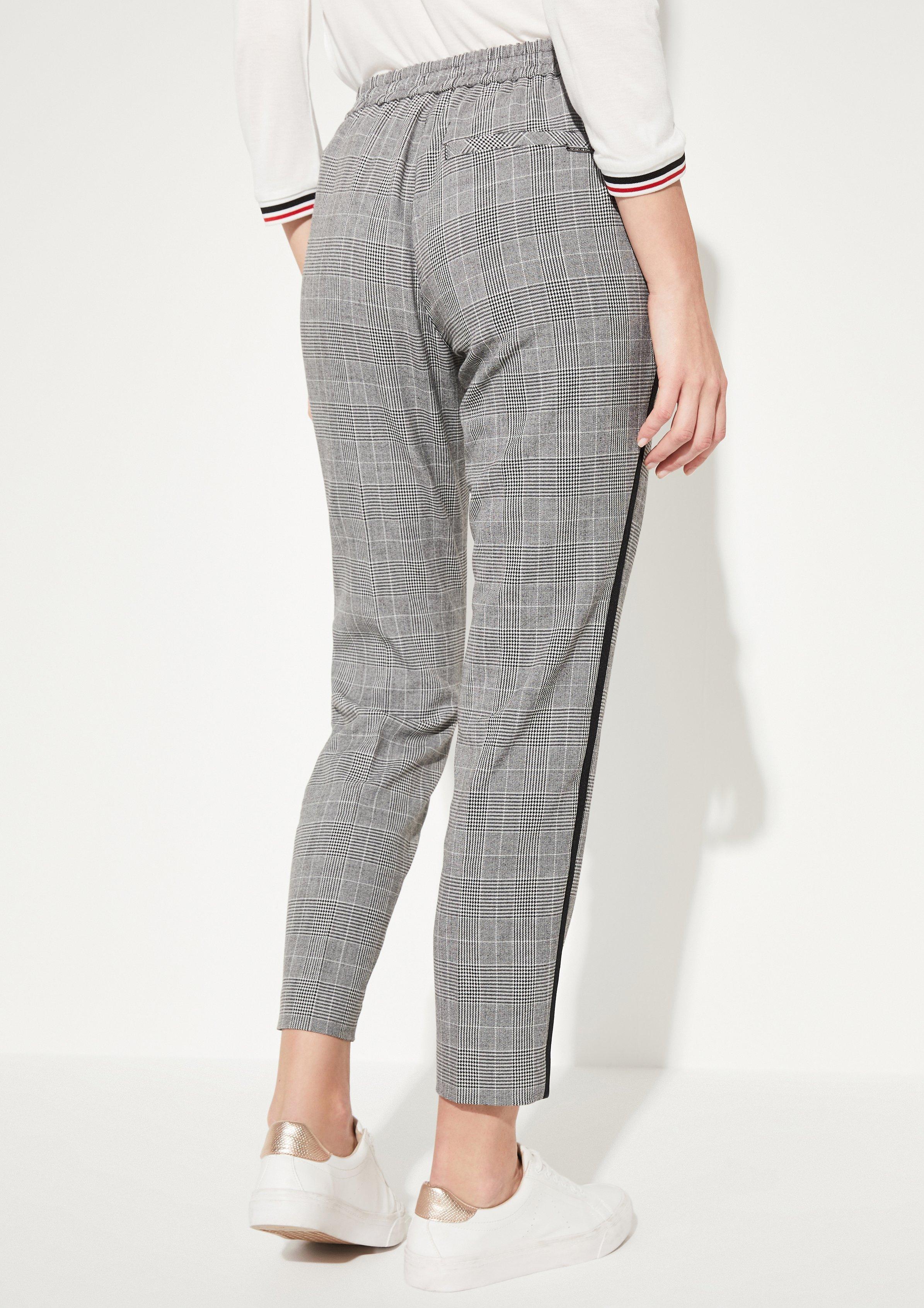 slim leg checked trousers