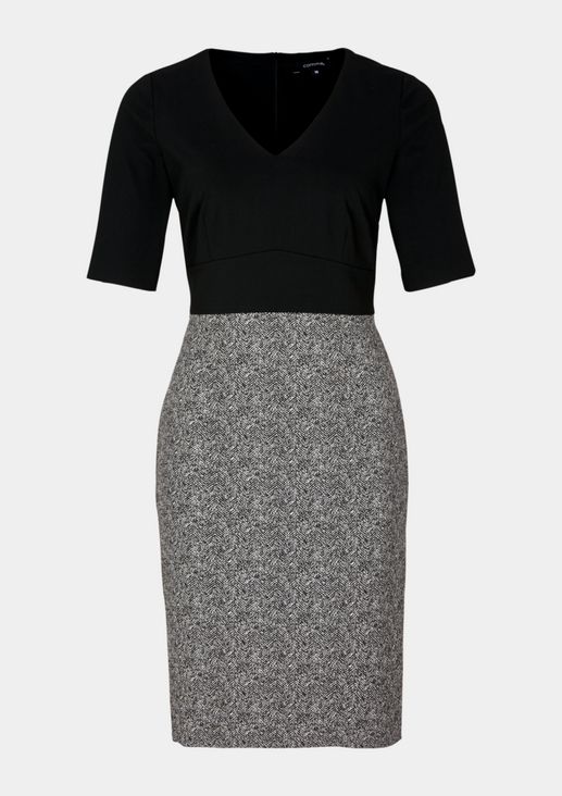 Business dress with a houndstooth pattern from comma